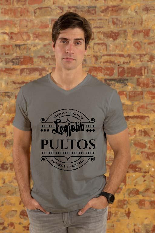 Legjobb Pultos - Pultos Férfi V-nyakú Póló