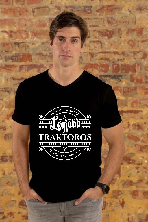 Legjobb Traktoros - Traktoros Férfi V-nyakú Póló