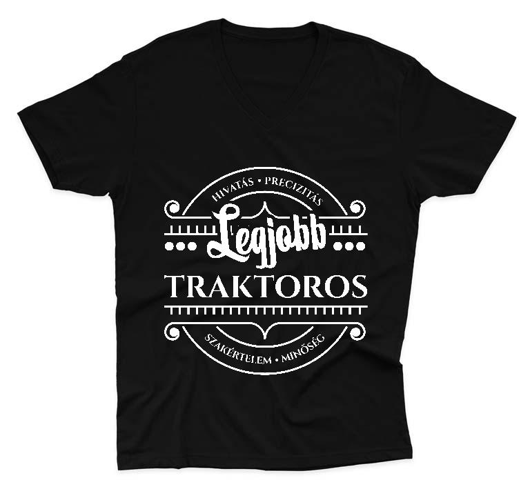 Legjobb Traktoros - Traktoros Férfi V-nyakú Póló