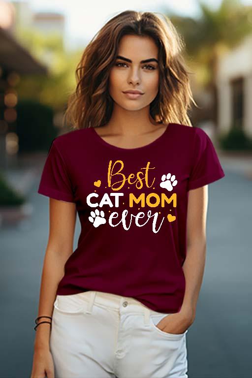 Best Cat Mom Ever - Cicás Női O-nyakú Póló