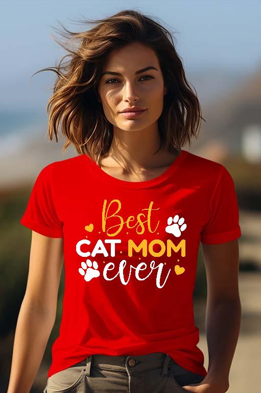 Best Cat Mom Ever - Cicás Női Prémium Póló