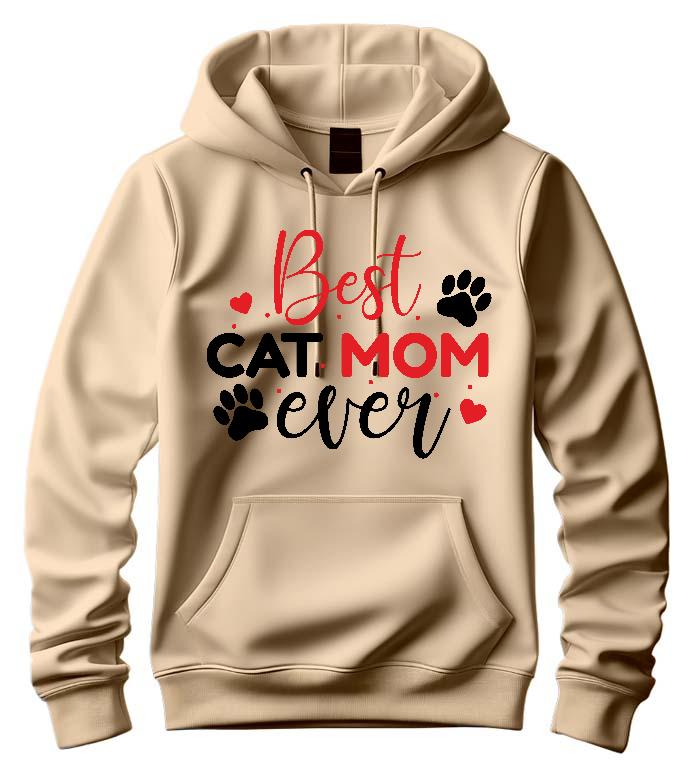 Best Cat Mom Ever - Cicás Férfi Kapucnis Pulóver