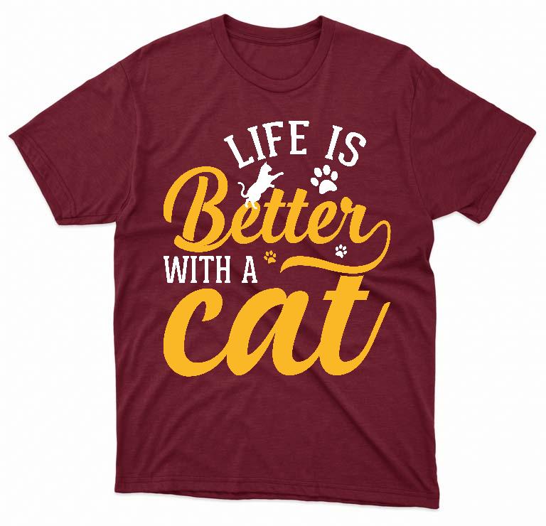 Life is Better with a Cat - Cicás Férfi Prémium Póló