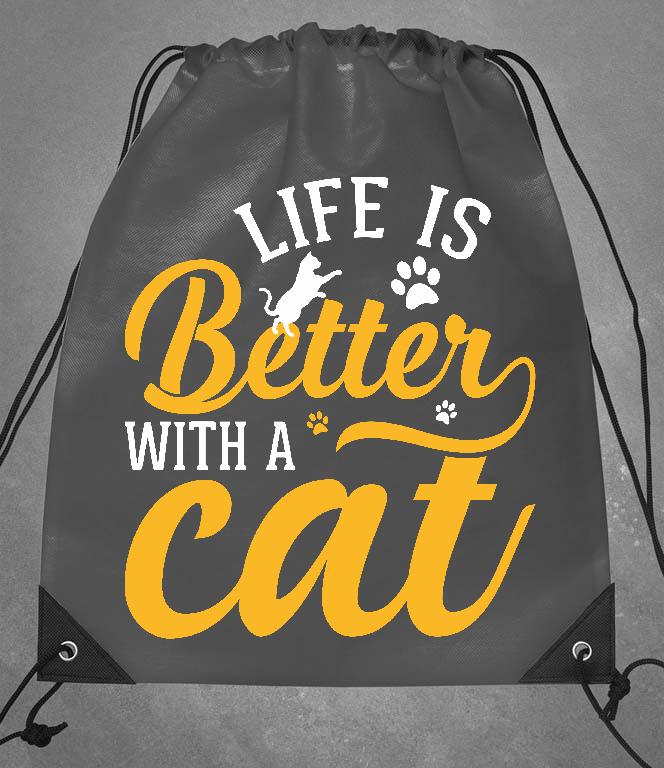 Life is Better with a Cat - Cicás Tornazsák