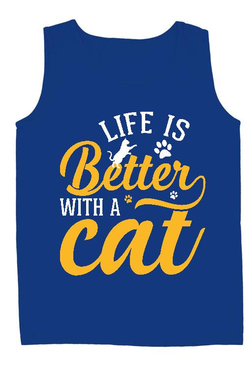 Life is Better with a Cat - Cicás Férfi Ujjatlan