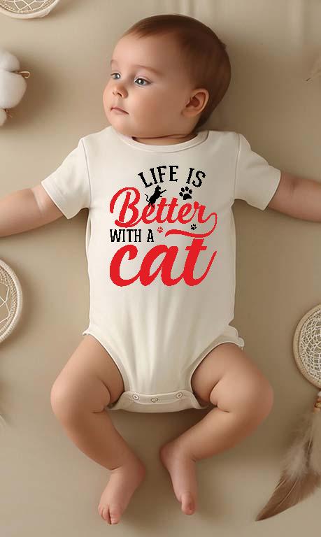 Life is Better with a Cat - Cicás Gyerek Body