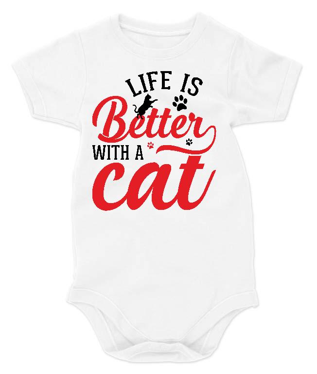 Life is Better with a Cat - Cicás Gyerek Body