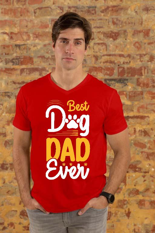 Best Dog Dad Ever - Kutyás minták Férfi V-nyakú Póló