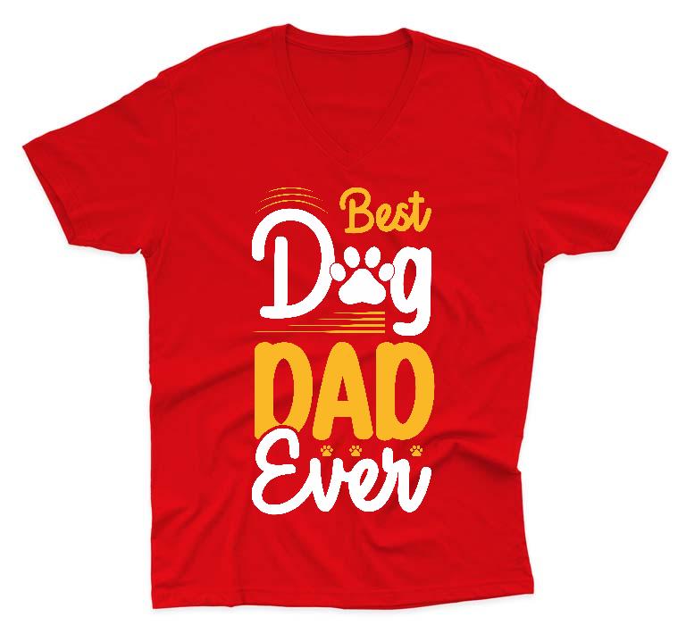 Best Dog Dad Ever - Kutyás minták Férfi V-nyakú Póló