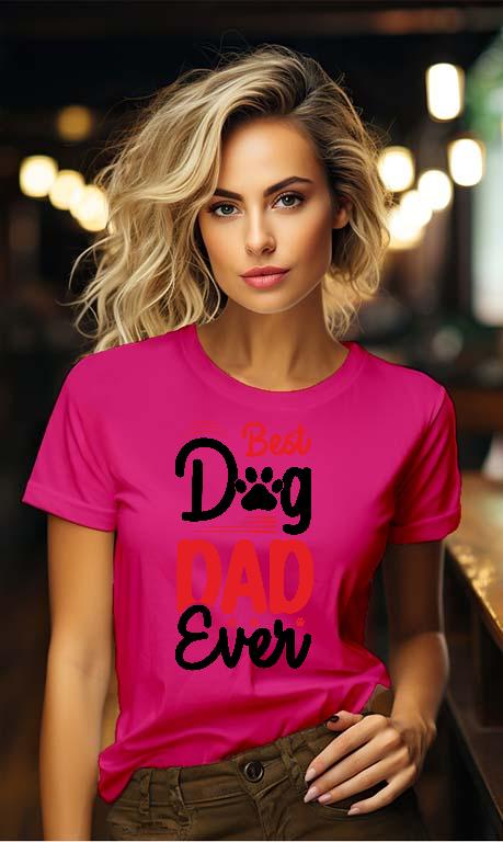 Best Dog Dad Ever - Kutyás minták Női Környakú Póló