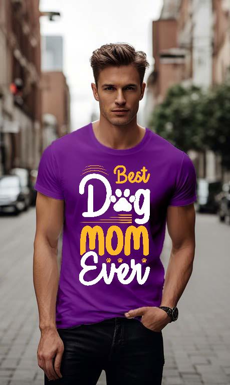 Best Dog Mom Ever - Kutyás minták Férfi Környakú Póló