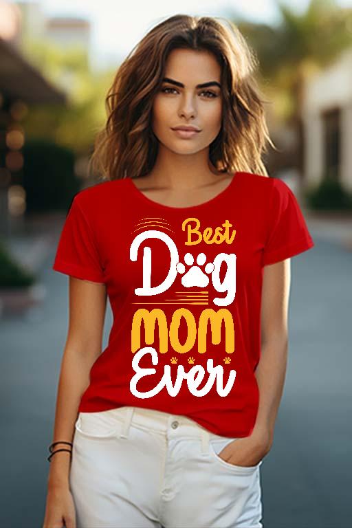 Best Dog Mom Ever - Kutyás minták Női O-nyakú Póló