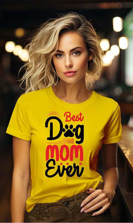 Best Dog Mom Ever - Kutyás minták Női Környakú Póló