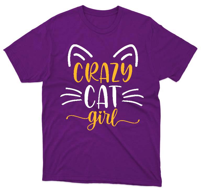 Crazy Cat Girl - Cicás Férfi Környakú Póló