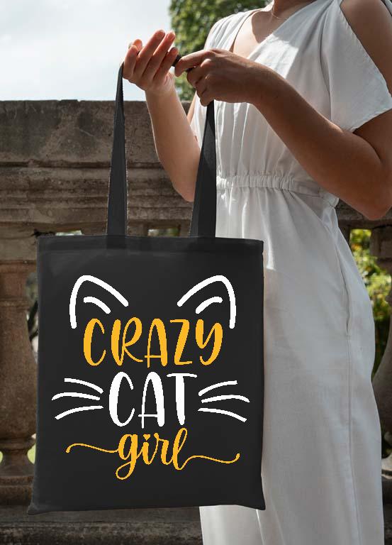 Crazy Cat Girl - Cicás Vászontáska