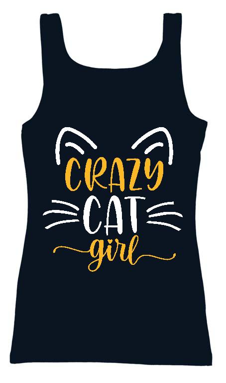 Crazy Cat Girl - Cicás Női Trikó