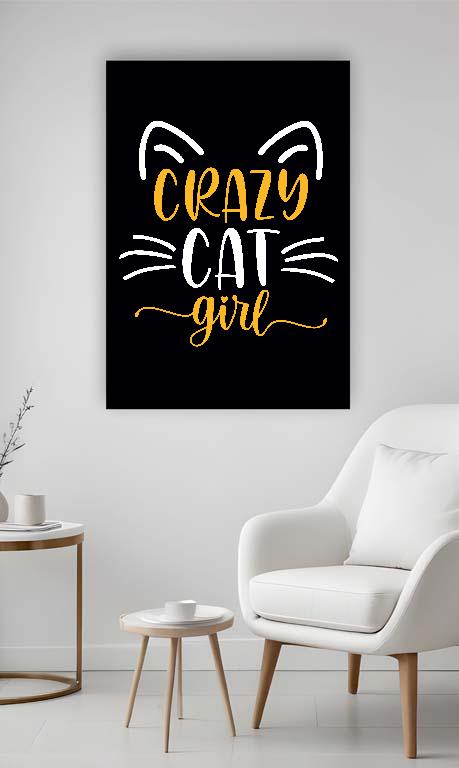 Crazy Cat Girl - Cicás Vászonkép