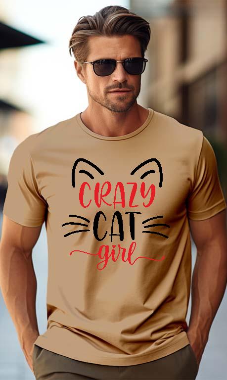 Crazy Cat Girl - Cicás Férfi Prémium Póló