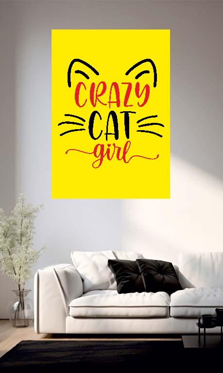 Crazy Cat Girl - Cicás Poszter