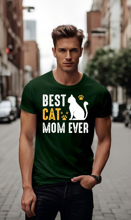 Best Cat Mom  - Cicás Férfi Környakú Póló