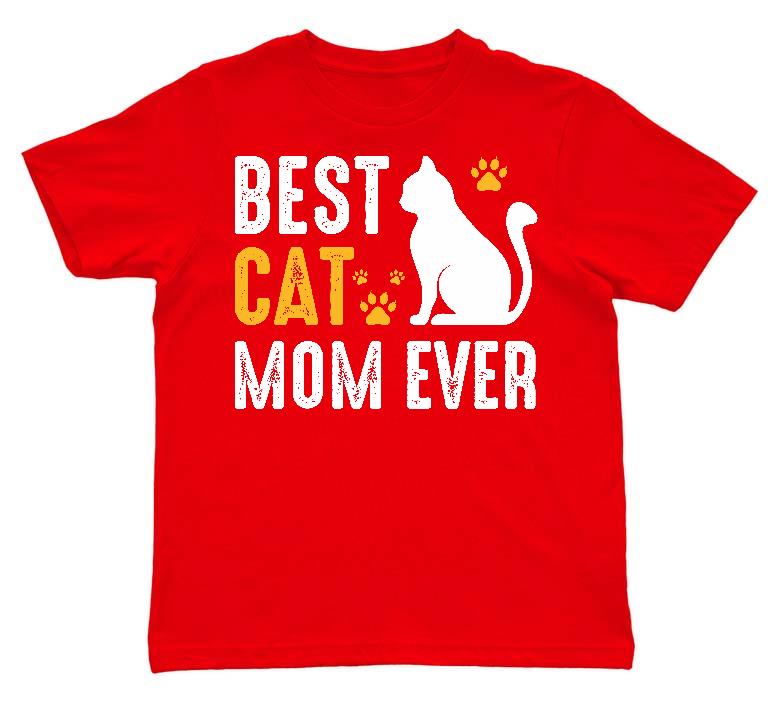 Best Cat Mom  - Cicás Gyerek Környakú Póló