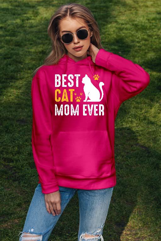 Best Cat Mom  - Cicás Női Kapucnis Pulóver