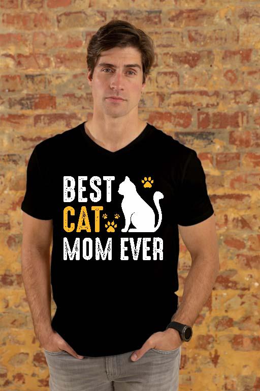 Best Cat Mom  - Cicás Férfi V-nyakú Póló