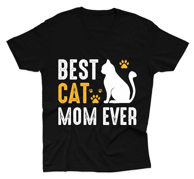 Best Cat Mom  - Cicás Férfi V-nyakú Póló