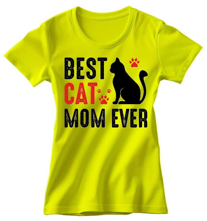 Best Cat Mom  - Cicás Női Környakú Póló