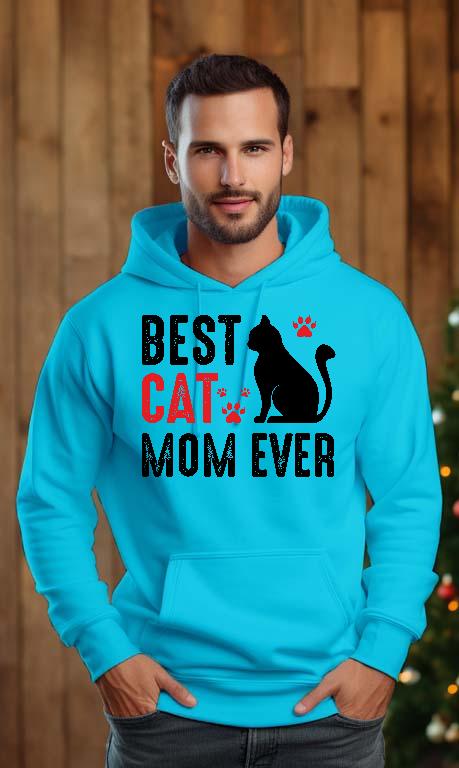 Best Cat Mom  - Cicás Férfi Kapucnis Pulóver