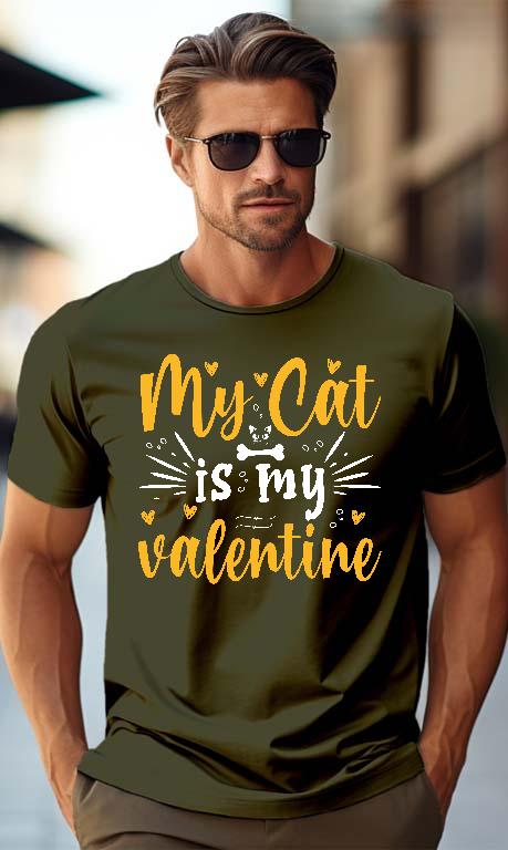 My Cat is my valentie - Cicás Férfi Prémium Póló