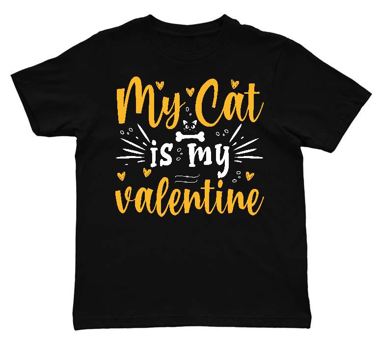 My Cat is my valentie - Cicás Gyerek Környakú Póló