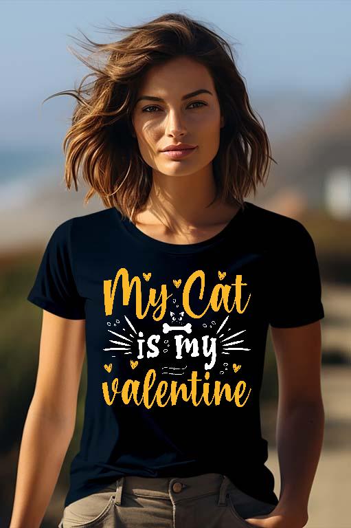 My Cat is my valentie - Cicás Női Prémium Póló