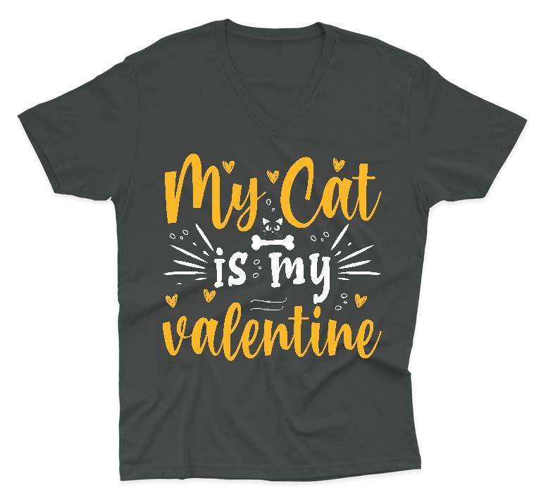 My Cat is my valentie - Cicás Férfi V-nyakú Póló