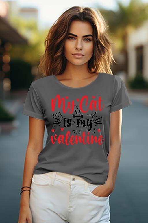 My Cat is my valentie - Cicás Női O-nyakú Póló