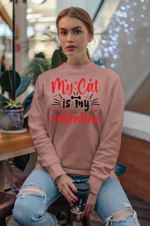 My Cat is my valentie - Cicás Női Pulóver