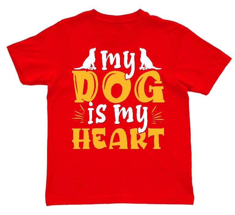 My Dog is my Heart - Kutyás minták Gyerek Környakú Póló