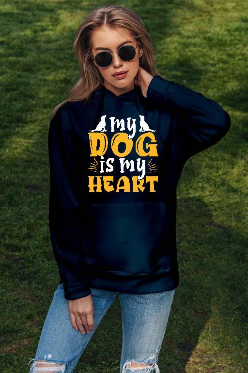 My Dog is my Heart - Kutyás minták Női Kapucnis Pulóver