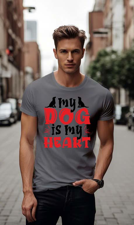 My Dog is my Heart - Kutyás minták Férfi Környakú Póló