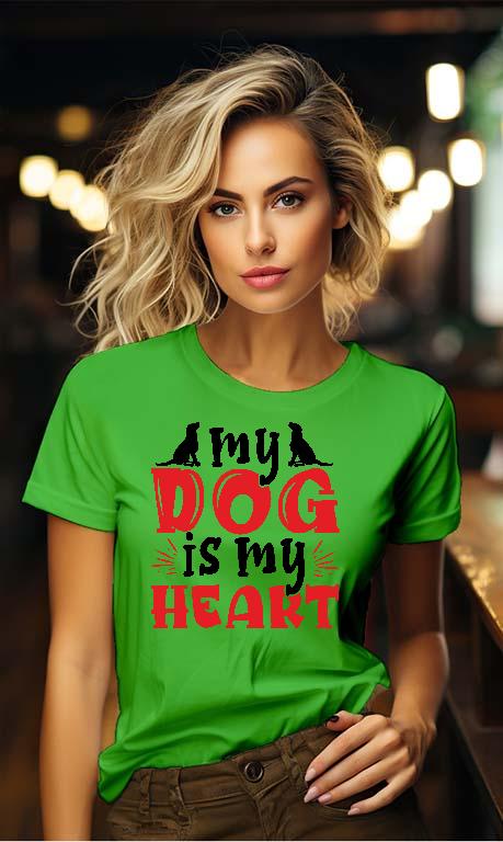 My Dog is my Heart - Kutyás minták Női Környakú Póló