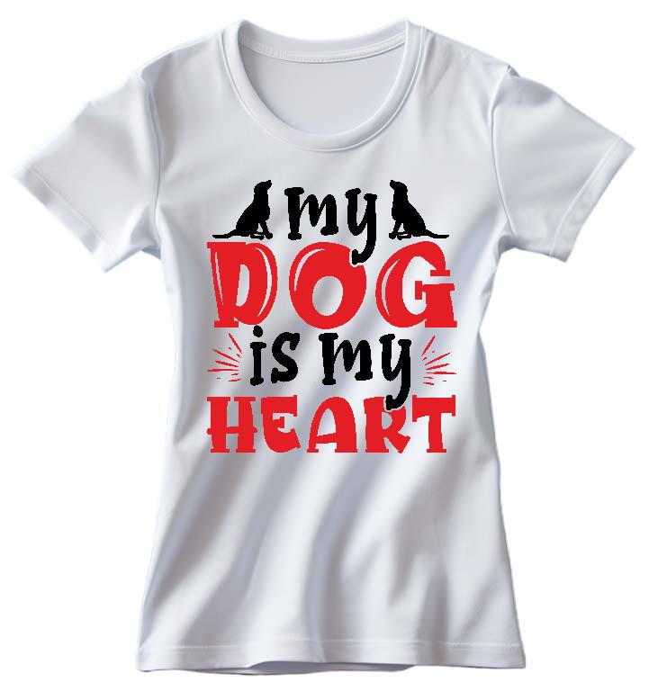 My Dog is my Heart - Kutyás minták Női Prémium Póló