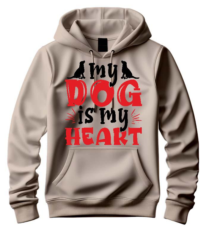 My Dog is my Heart - Kutyás minták Férfi Kapucnis Pulóver