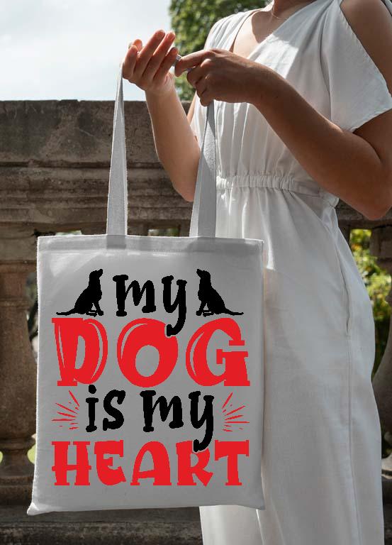 My Dog is my Heart - Kutyás minták Vászontáska