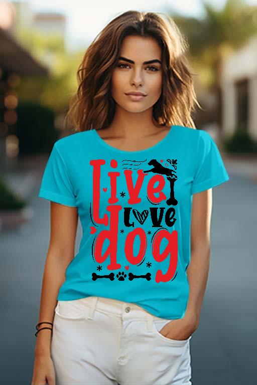 I love Dog - Kutyás minták Női O-nyakú Póló