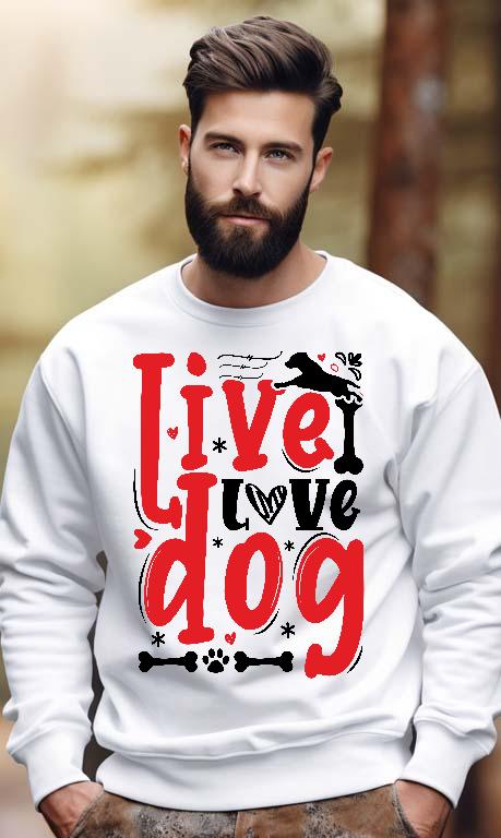 I love Dog - Kutyás minták Férfi Pulóver
