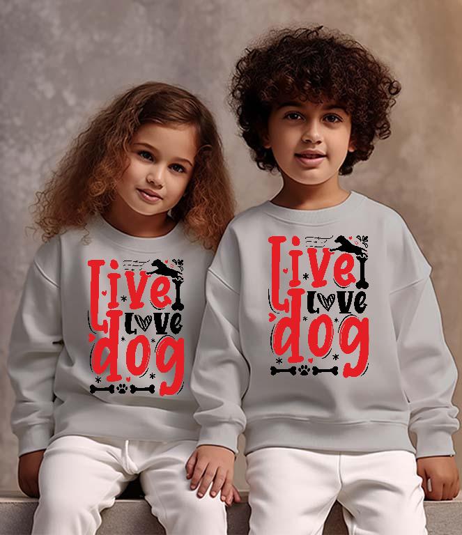 I love Dog - Kutyás minták Gyerek Pulóver