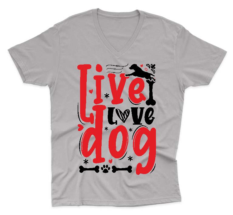 I love Dog - Kutyás minták Férfi V-nyakú Póló