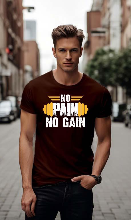 No Pain No Gain - Konditerem, Gym, Fitness Férfi Környakú Póló