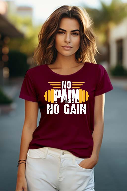 No Pain No Gain - Konditerem, Gym, Fitness Női O-nyakú Póló
