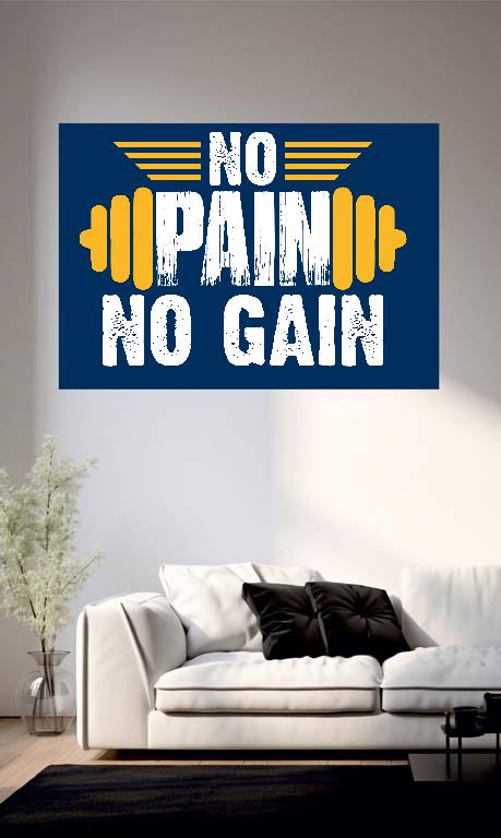 No Pain No Gain - Konditerem, Gym, Fitness Poszter